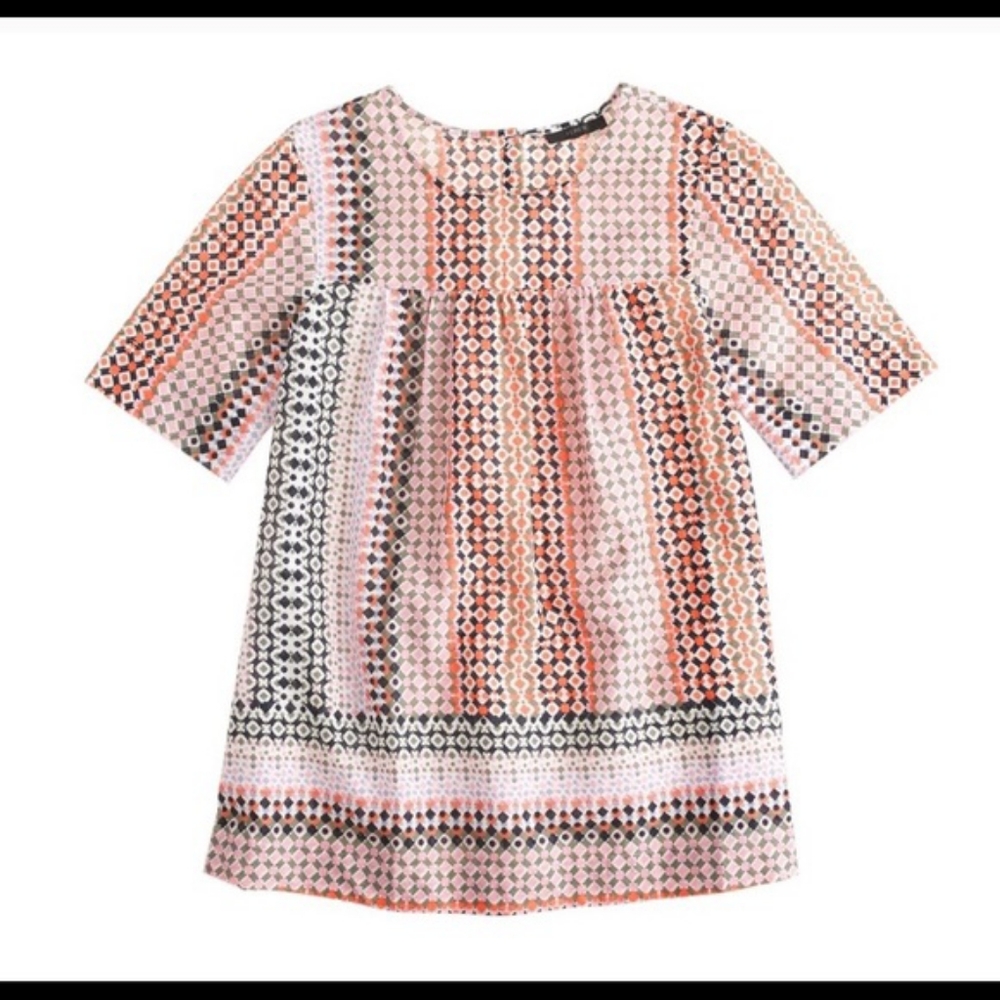 J. Crew Pink Geo Print Shirt